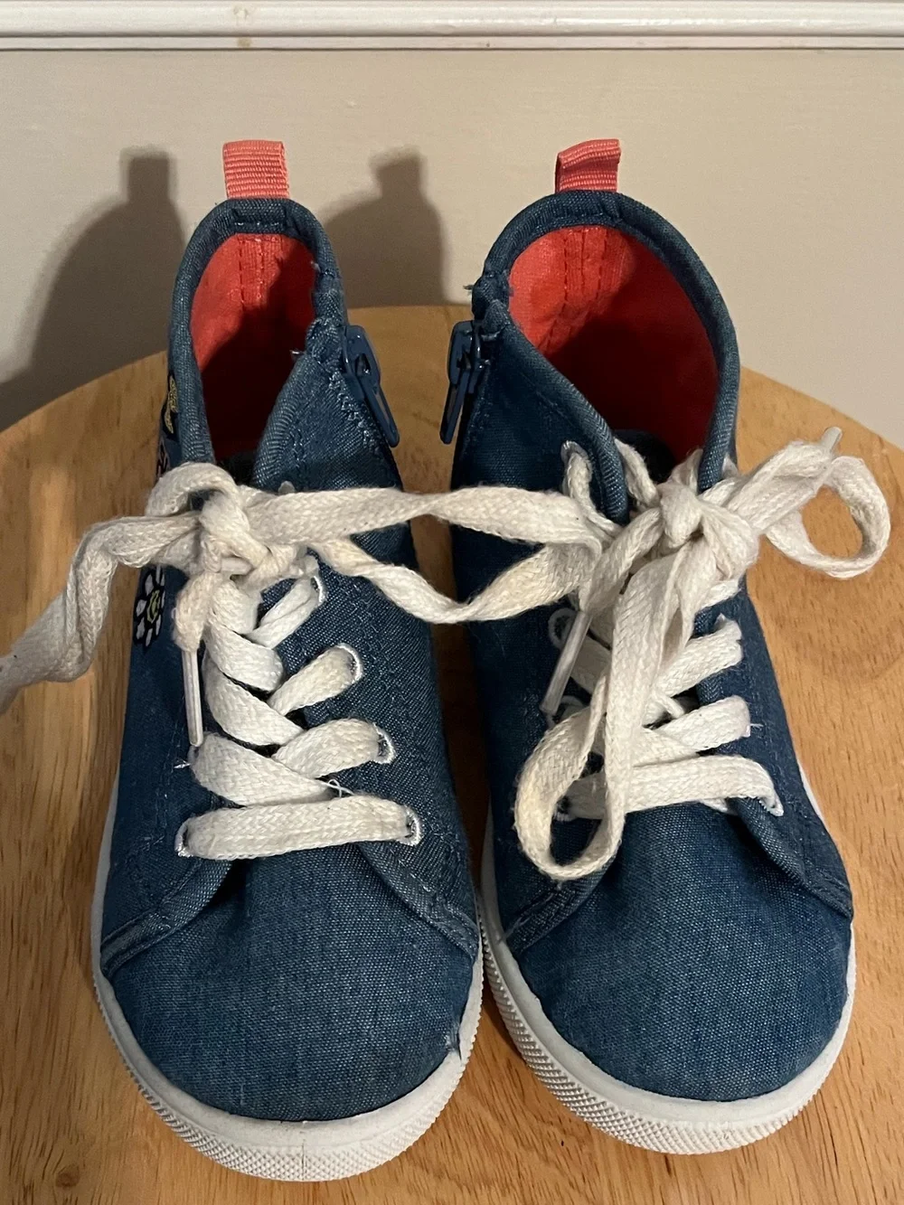 Carter’s Girls Denim Girl Power High Top Sneakers Size 9